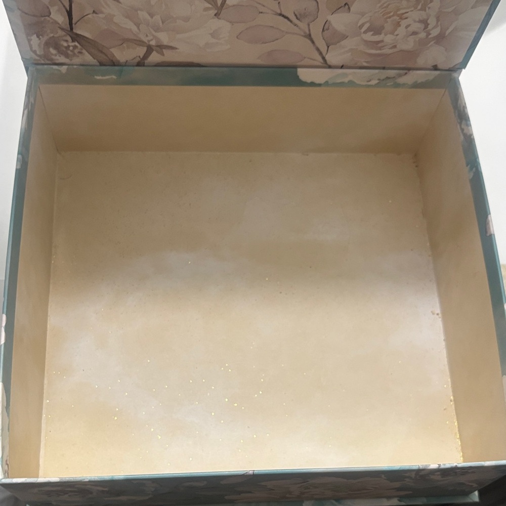 Floral Decorative Box with Gold Accents - Picture 5 of 6